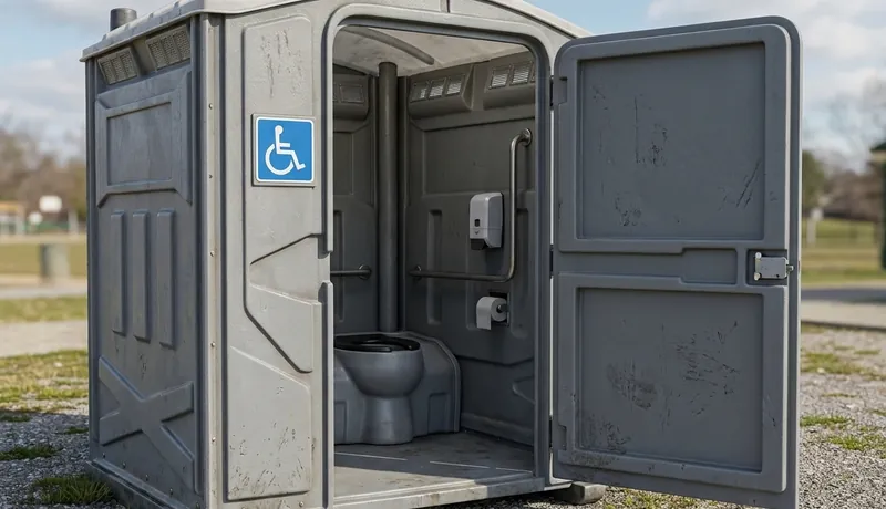 ADA-Compliant Porta Potty clean interior in Celina, Tx