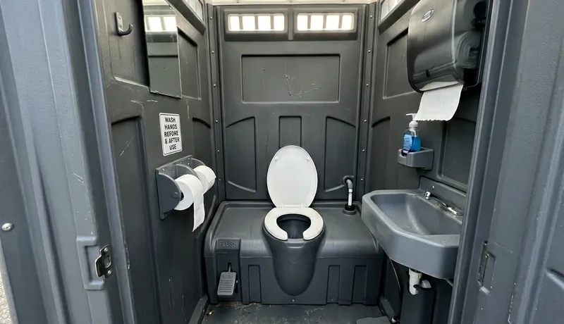 Deluxe Porta Potty (with Flushing) event setup in Celina, Tx
