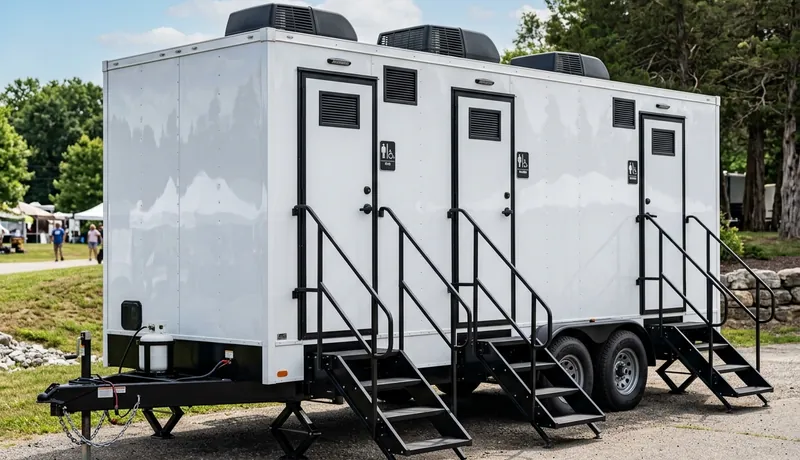 Restroom Trailer event setup in Celina, Tx